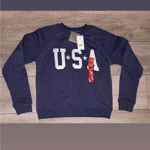Grayson Threads Size XS Navy Blue "USA" Fleece Top Sweatshirt New W Tags!!